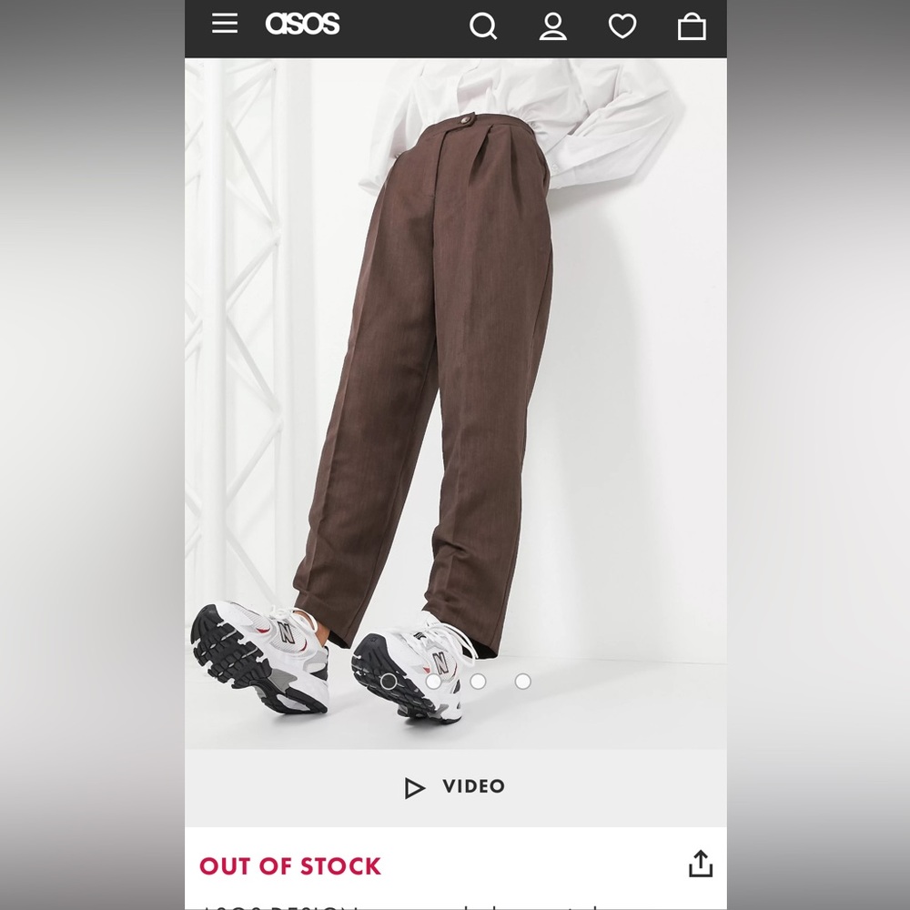Last chance today-Asos Design Extreme Dad Pants in Brown- moving sales